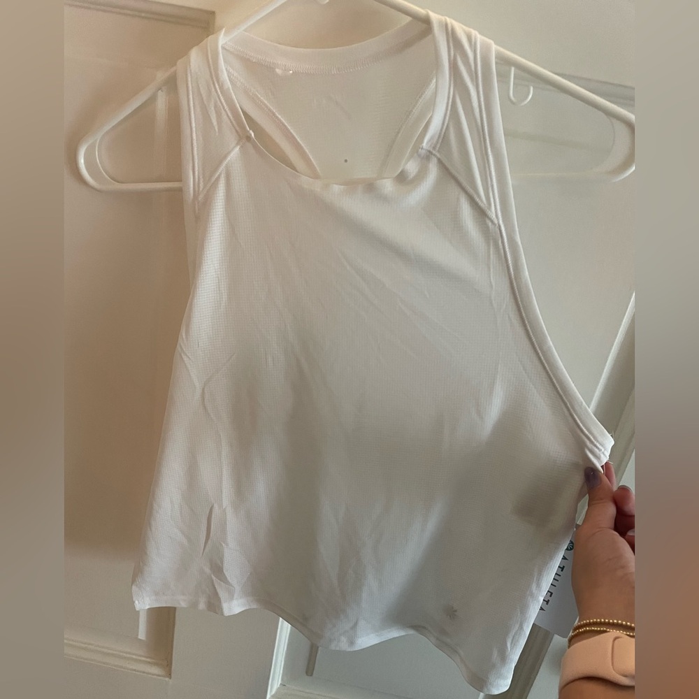 *NWT* Athleta Grid Knit Singlet White Tank Top XS